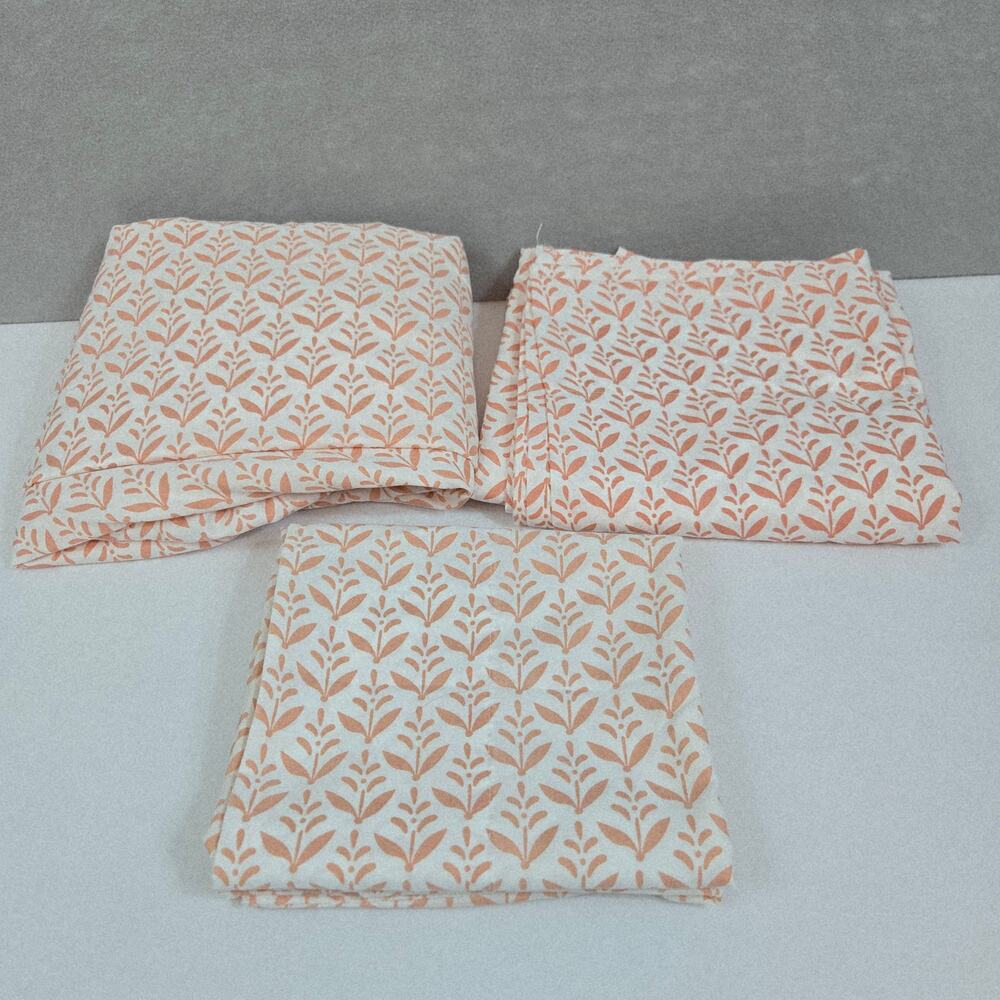 Mauve Botanical Leaf Pattern 3-pc Twin Bed Sheet Set